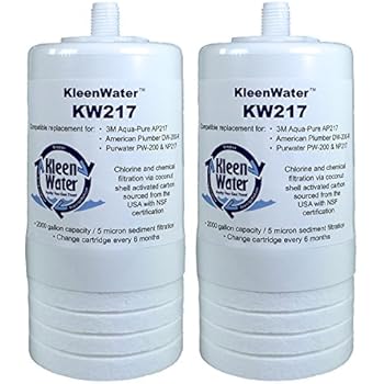 KleenWater Aqua-Pure AP217 Compatible Filters, KW217 Replacement Water Filter Cartridges, Set of 2