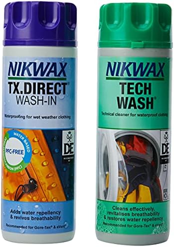 Nikwax Unisex Tech and Tx Direct Wash in pack Of 2, Transparent