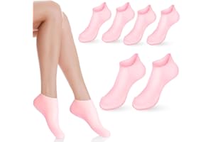 3 Pairs Silicone Moisturizing Socks for Dry Cracked Heels – Reusable Gel Foot Repair Socks with Non-Slip Design – Hydrating O