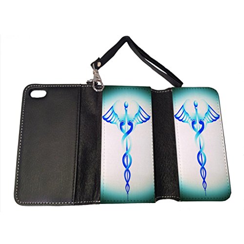 Caduceus Medical Symbol Blue - iPhone 5/5s Trifold Wallet Case