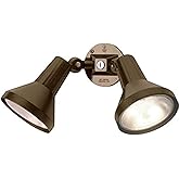 Ciata 15" Outdoor Security Flood Light 2 Head with Heavy Duty Cast Aluminum Body 150W PAR38 Weather Proof Dark Bronze Finish