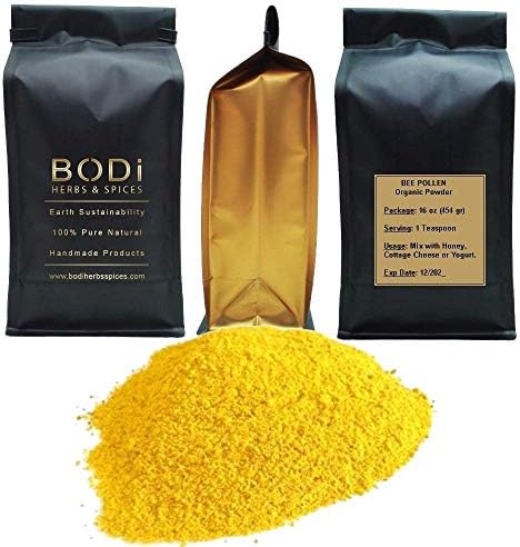 bodi : Bee Pollen Powder - 100% Pure Natural Chemical Free (4 8 16 32 oz) (16 oz)