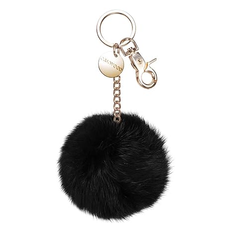 Oakwood Damen Schlüssel- Taschen- Fellanhänger Xelda schwarz