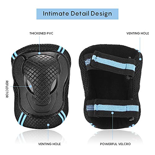 Ulikey Kinderbeschermers, 6-in-1 kit, kniebeschermers, elleboogbeschermers, polsbeschermers, beschermingsuitrustingsset… - Image 4