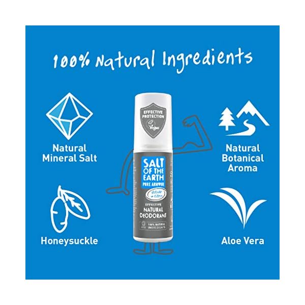 Natural Deodorant Spray for Men by Salt of the Earth, Pure Armour - Vegan, Long Lasting Protection, Leaping Bunny…