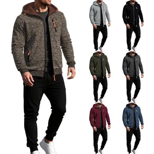 TDEOK Mens Tracksuit Set Xxxl Multi Pockets Hooded Sweatshirt & Solid Colors Sports Pants Casual Fit Jogging Suit Set Comfortable Fit 2 Piece Sweatsuits Sport Suits Athletic Wear S-3Xl