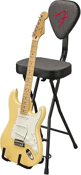 Fender 351 Seat and Guitar Stand Combo Collapsible Backrest Gray Tweed view 3