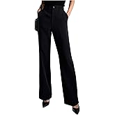 GORGLITTER Women's High Waisted Business Casual Work Trousers Dress Pants Dressy Office Straight Leg Slacks Pants Trendy