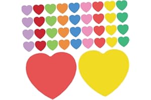 Holibanna 2 Sets Valentine S Day Heart Cutouts Paper DIY Craft Love Heart Card Blank Shapes in Bright Colors