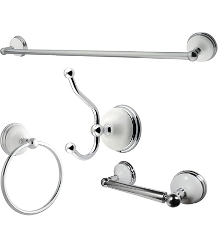 Kingston Brass Badzubehör-Set – 5-teilig Mit Handtuchstangen, Ring, Halter & Haken – Öl-rubbed Bronze/Satin Nickel