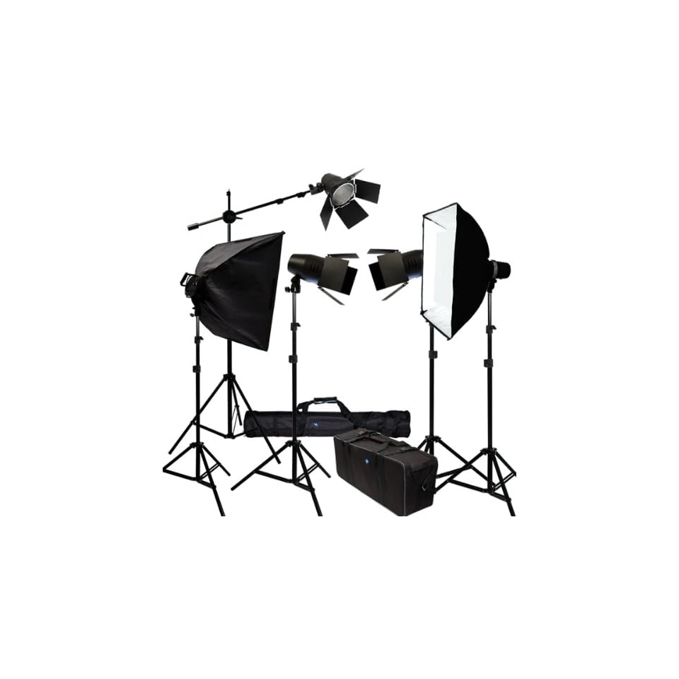 LimoStudio Photography Studio Continuous Lighting Kit 2450W Barndoor Lights and Photo Video