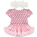 iiniim Toddler Baby Girls Polka Dot Tutu Romper Bodysuit with Headband Dress Up Outfit Set Pink Dots 0-3 Months