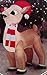 Gemmy Christmas Airblown Inflatable Standing Rudolph w/Santa Hat & Scarf, 3.5 ft Tall, Brown