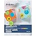 Avery Round Labels with Sure Feed, Assorted Bright Colors, 1-2/3