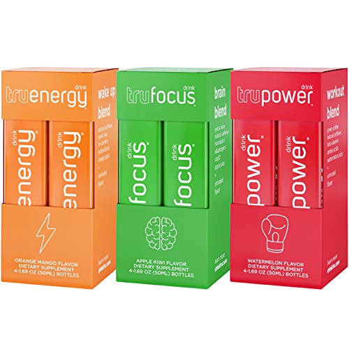 Tru Wellness Shots Performance Sampler, Natural Energy Shots, Brain
