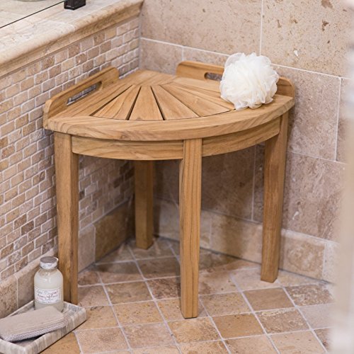 Belham Living Teak Corner Shower Stool