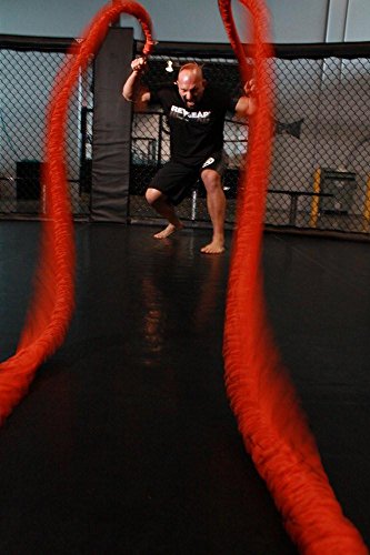 Stroops MMA 20 ft. The Beast Battle Rope Slastix with Orange Fabric Loops