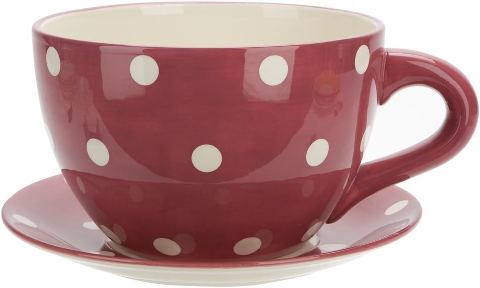 Ethos Spot Pots Giant Cup and Saucer Planter, Plum Amazon.co.uk