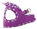 PUPTECK Checkered Frills Soft Mesh Dog Vest Harness Puppy Padded Pet Harnesses for Cat Small Dogs Purple Extra Small