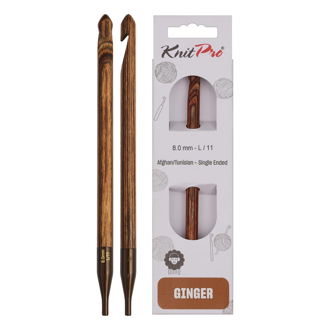 KnitPro Ginger Afghan/Tunisian Crochet Hook | 8.00mm