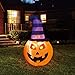 Joiedomi 5 FT Halloween Inflatables Outdoor Decorations, Pumpkin Inflatable Halloween Decor Outdoor with Witch Hat, Blow Up Pumpkin with Build-in LEDs for Yard Decorations