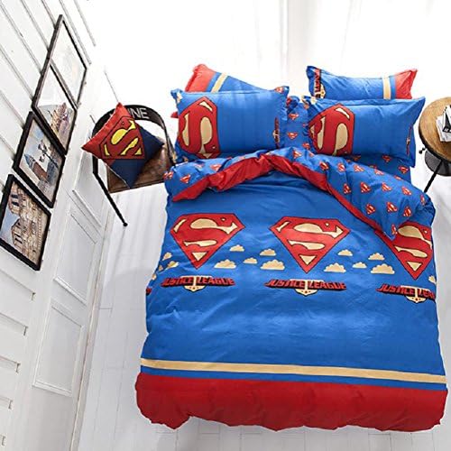 Emailren Polyester Microfiber Duvet Cover Sets,superman Pattern Design,full Queen Size (Full/Queen Size)