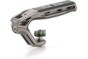Tilta Xeno Top Handle for Filmmakers & Cameras - Titanium Gray | Aluminum Alloy and Silicone Build | Safety Release Pin | Comfortable Handling (1/4″-20 and 3/8″-16 Threads w/Locating Points)