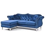 Glory Furniture Hollywood Velvet Sofa Chaise in