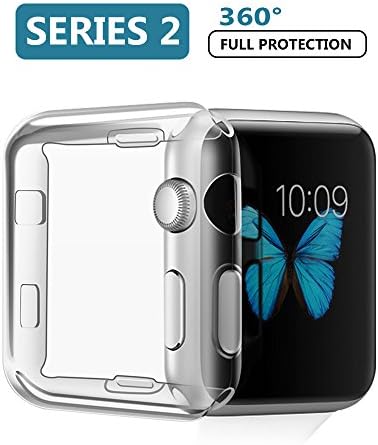 Apple Watch Case, TIVTO Apple Watch TPU Screen Protector All-around Protective 0.3mm ultra-thin Case for iWatch All Models (Apple Watch Series 2 Case 38MM)