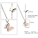 Showfay 18k Rose Gold Necklace Stainless Steel Butterfly Pendant Jewelry Gifts for Women (Set)