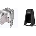 Impact 4'x4' Pop up Changing Dressing Room, Black and White + Pop Up Pod - Privacy Shower Tent, Dressing Room, or Portable Toilet Stall with Carry Bag for Camping, Beach, or Tailgate by Wakeman Outdoors (Black)