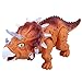 WomToy Walking Dinosaur Toys, Triceratops Dinosaur Toy Figure for Boys & Girls for Kids with Amazing Roar Sounds, Lights & Movement