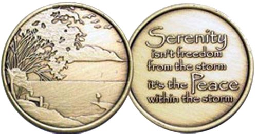 Serenity & Peace-AA-Alcoholics Anonymous-Sober-Birthday-Anniversary-Medallion-Coin-Chip