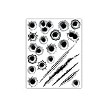 1797 Bullet Holes Stickers Decals Car 3D Fade Funny Lifelike Automotive Tattoo Hood Front Cover Decorations Accessories Waterproof Door Horrifying Protective Seal 11.4''x9 (1pc)