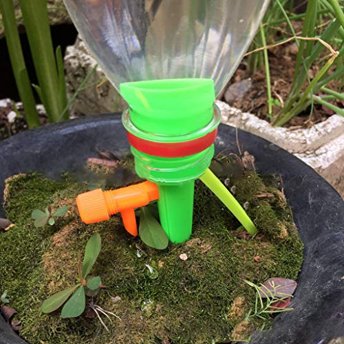 Samoii Plant Watering Devices, Automatic Watering Set 10 Piece Self Watering Spikes Adjustable Irrigation System for Garden Planting