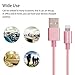 iPhone Charger, YEONPHOM 3Pack 6FT Extra Long Nylon Braided 8 Pin Lightning Cable USB Charging Cord for iPhone 7/7plus se/6/6s/6 plus/6s Plus, 5c/5s/5, iPad Air/Mini, iPod Nano/Touch (Rose Gold)