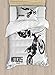 Lunarable Dirt Bike Duvet Cover Set, Weathered Effect with Biker Silhouette and Motocross Racing Moves Theme, Decorative 2 Piece Bedding Set with 1 Pillow Sham, Twin Size, Coconut Black