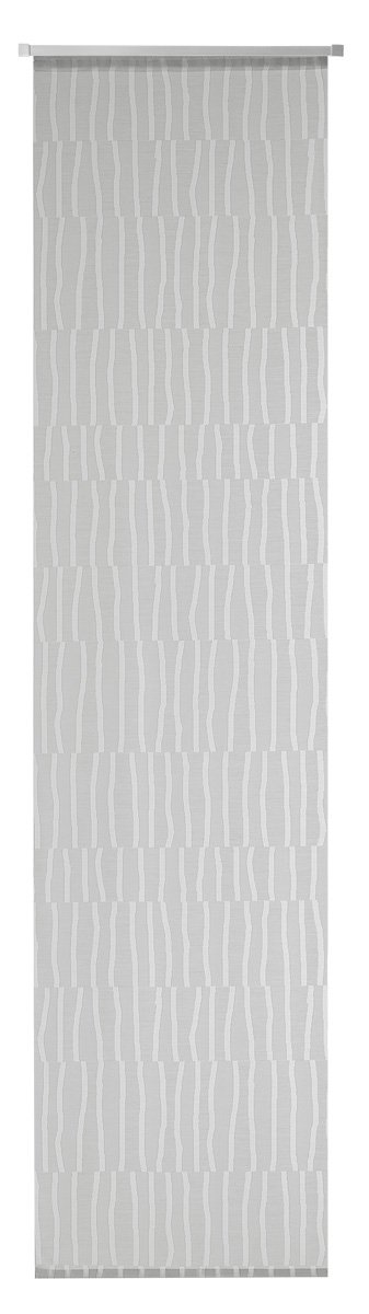 Deko Trends Medium Grey Polyester Panel Curtain with Aluminium Panel Carrier and Weighted Bar 245 x 60 cm