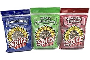 Spitz Sunflower Seeds 3 Pack (3 x210g): Salted, Dill Pickle & Smoky BBQ Flavours