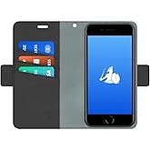 DefenderShield EMF Protection & 5G Anti Radiation iPhone 8/7/6/SE 2020 Case - RFID Blocking EMF Shield Detachable Wallet Case (Black)