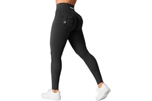 YEOREO CoreFlex Leggings with Pockets for Women Charm Scrunch Workout Leggings V Cross Waist Butt Lifting Gym Yoga Pants
