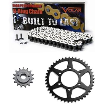 Volar O-Ring Chain and Sprocket Kit - White for 2005-2006 Kawasaki Ninja ZX6R ZX636