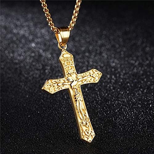XMDNYE Cross Necklace for Men and Women Couple Necklace Fashion Gold and Silver Pendant Cross Necklace Jewelry Gifts