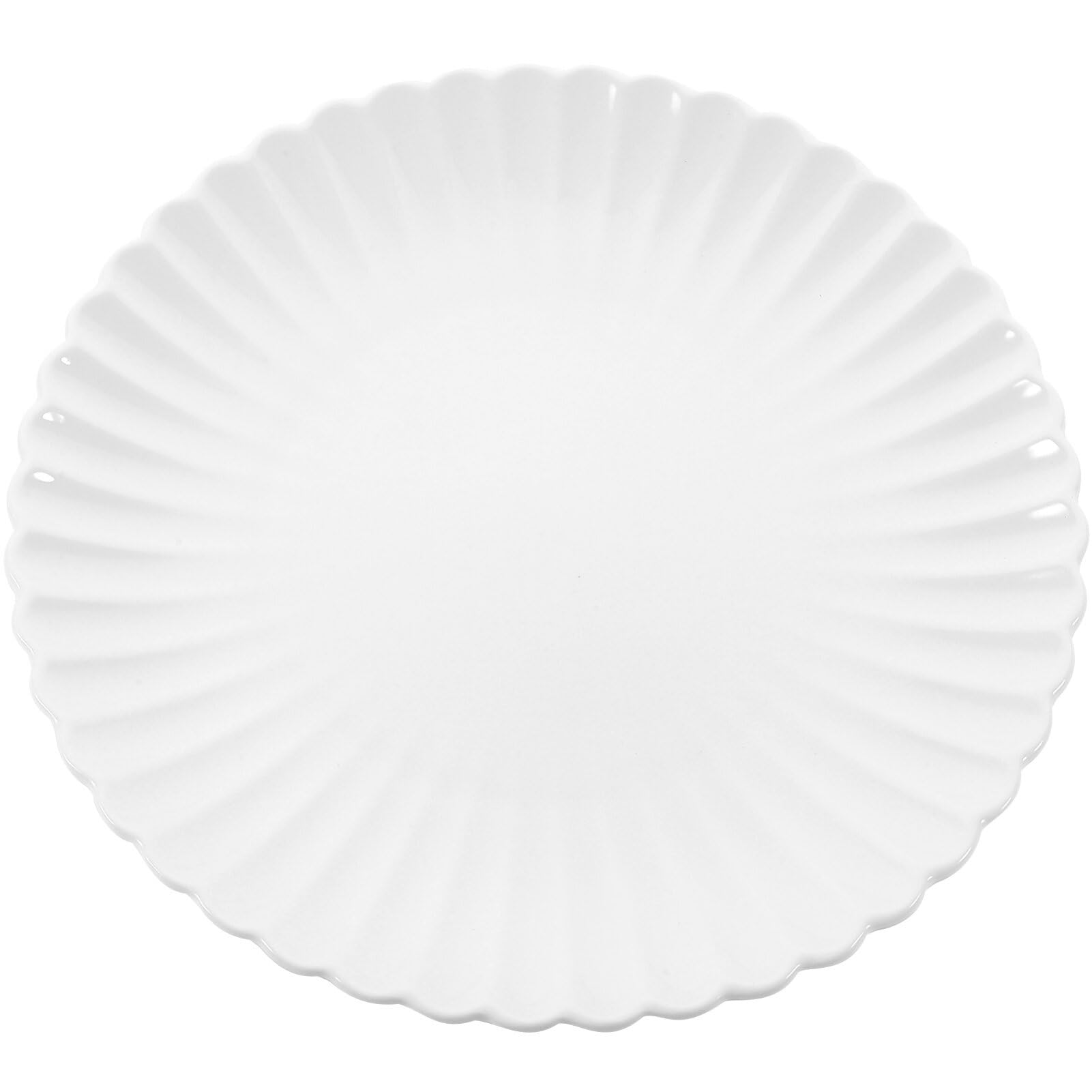 Luxshiny Chrysanthemum Plate, Flower Dish Ceramic Daisy Plates Porcelain Salad Plate for Kitchen Home Restaurant (White)