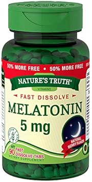 Amazon Com Nature S Truth Melatonin 5 Mg Fast Dissolve Tabs Natural Berry Flavor 90 Ct Pack Of 2 Health Personal Care