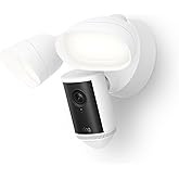 Ring Floodlight Cam Pro, Wired (newest model), Home or business security, Retinal 4K with wide-angle video, 10x Enhanced Zoom, and 2000 Lumen Floodlights, White