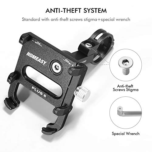 HOMEASY Universal Bike Phone Mount Motorcycle Handlebar Cellphone Bicycle Holder Adjustable, Fits iPhone X, XR, 8 | 8 Plus, 7 | 7 Plus, Galaxy S9, S8, Holds Phones from 3.5-7" Wide【Fall Prevention】 - Thumbnail 3