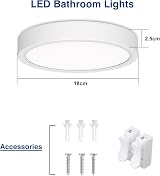 T-SUN 12W LED Ceiling Light 1080LM 6000K Round Dome Waterproof Flush Mount view 5