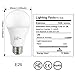 LAKES Dimmable A19 LED Bulb，E26 base13W (100W Equivalent), Medium Screw Base, 1200 Lumens, 270° Beam Angle, 5000K Daylight White, 6-PACK