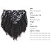 Afro Kinky Curly Clip in Human Remy Hair Extensions Brazilian Curly Clips Hair Extensions 4B 4C 8A Virgin Thick Natural Black Color Clip on For Black Women 10-22 inch (18 inch, AC #1B)